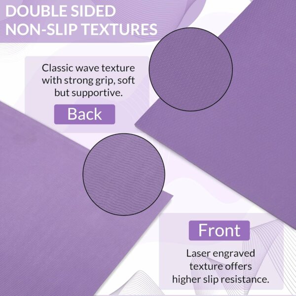 4mm Anti-Slip Eco-Friendly Yoga Mat with Strap - Purple - Image 4