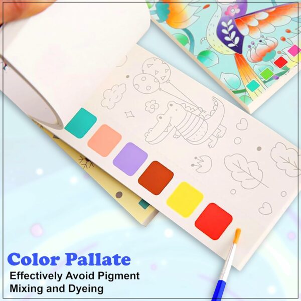 Watercolour Painting Notepad for Kids - 12 Pages, Brush Included - Image 6