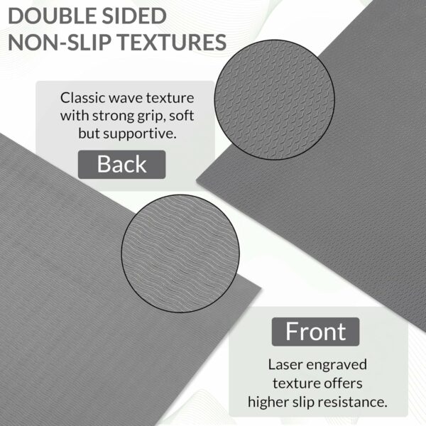Eco-Friendly 4mm Anti-Slip Yoga Mat with Carrying Strap - Grey - Image 4
