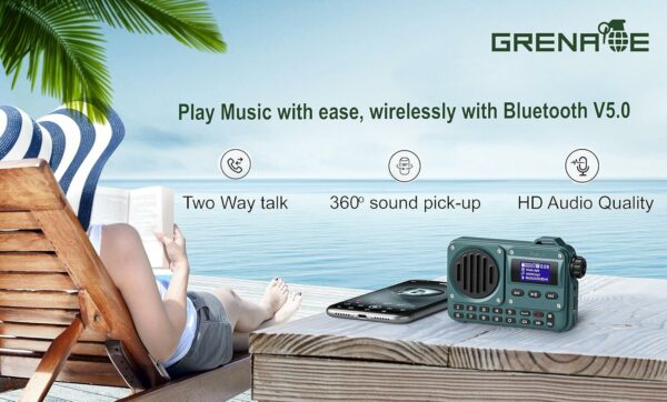 Portable 5W FM Radio with Bluetooth, USB, TF Card, LCD Display - Image 6