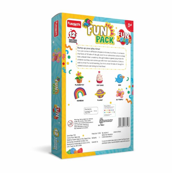 Fun Pack of 12 Colorful Dough Tubs for Kids 3+ - Image 2
