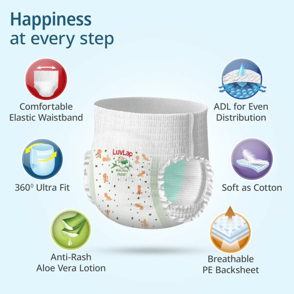 LuvLap Large Baby Diapers with Aloe Vera Lotion, 62 Count - Image 3
