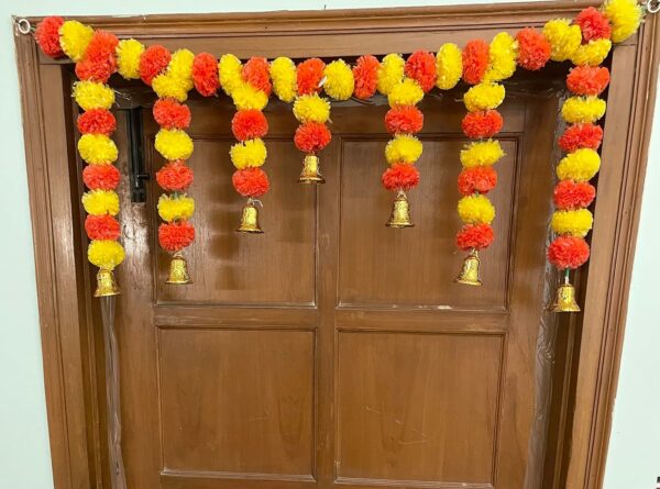Artificial Marigold Garlands Door Toran Set - 1 Piece - Image 3