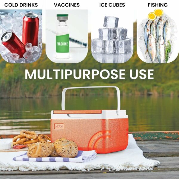Super Chill 2.06L Insulated Ice Pail with Handle - Orange - Image 3