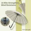 Windproof Macaron Color Stick Umbrella for Women