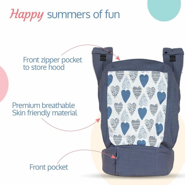 Adore Baby Carrier - 2 Carry Positions, Ergonomic Design, 4-24 Months, Grey - Image 4