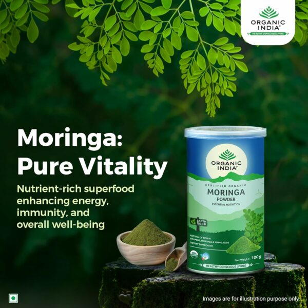 Organic Moringa Powder - 100g Superfood for Energy & Vitality - Image 2