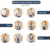 Comfort Nest Hip Seat Baby Carrier - Multi-Carry Positions, 100% Cotton & Mesh, Newborn to Toddler, Up to 15 kg