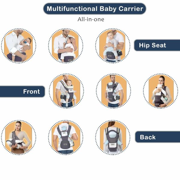 Comfort Nest Hip Seat Baby Carrier - Multi-Carry Positions, 100% Cotton & Mesh, Newborn to Toddler, Up to 15 kg - Image 6