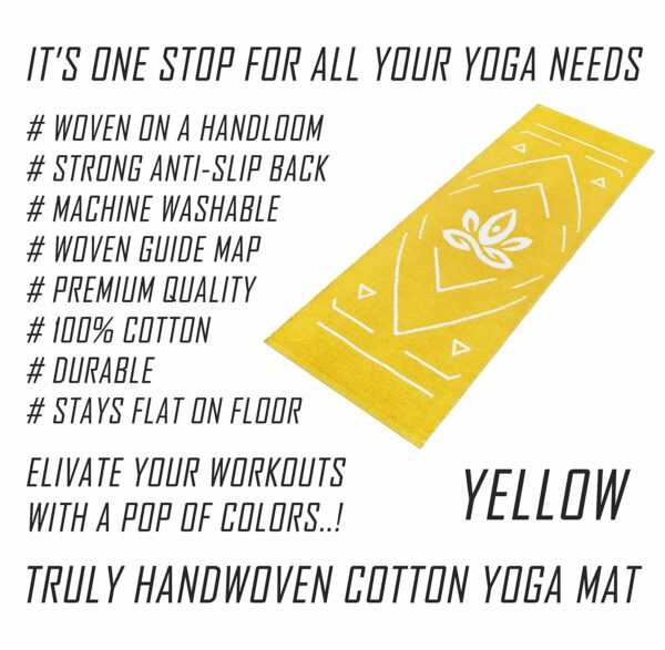 Cotton Yoga Mat 7mm Thick with Guidelines for Home Workout - Image 5