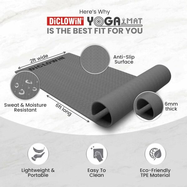 Eco-Friendly 6mm Yoga Mat with Anti-Slip Grip & Strap - Image 6