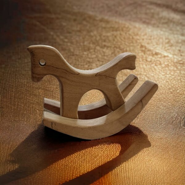 Mini Swing Horse for Toddlers - Pure Neem Wood, Portable Fun - Image 3