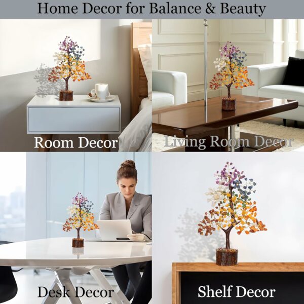 Glow in The Dark 7 Chakra Crystal Tree - 10 Inch Home Decor - Image 5