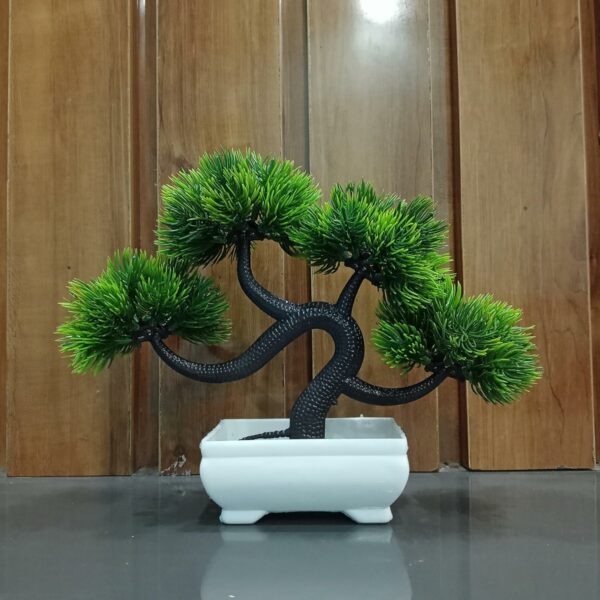 Faux Wild Plant in White Pot for Elegant Indoor Decor - Image 2