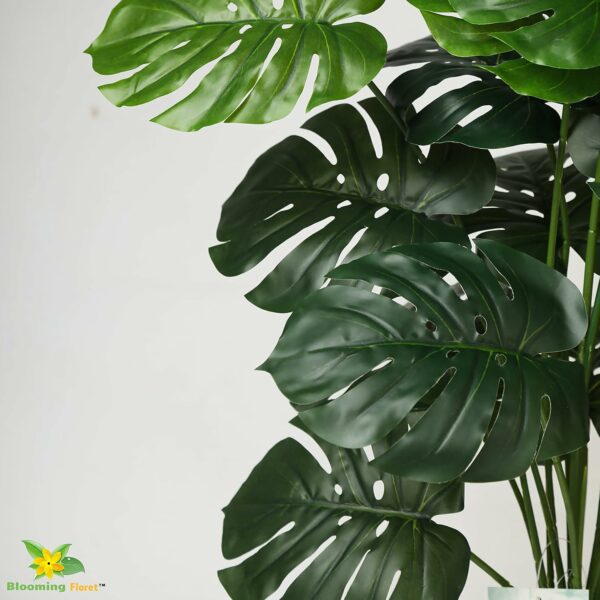 Artificial Monstera Plant with Black Pot - 63.5 cm Tall - Image 2