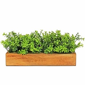 Realistic Artificial Gardenia Plant Bunch in Wood Planter