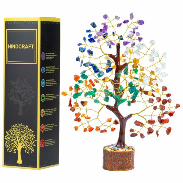 Seven Chakra Gemstone Tree of Life - 8-10 Inch Decor - Image 2