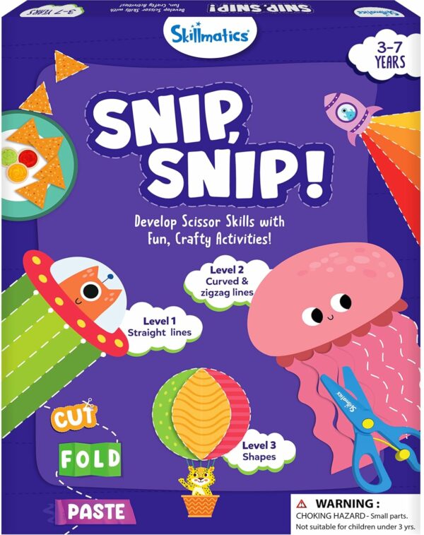 Scissor Skills Activity Book for Kids - 25 Fun Crafts & 2 Safe Scissors