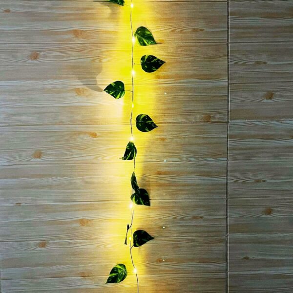 Artificial Money Plant & Hydrangea String Light for Home Decor - Image 2