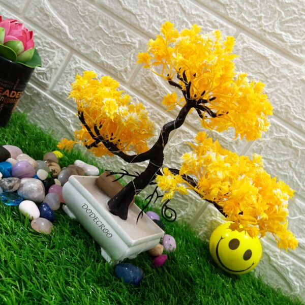 Small Artificial Bonsai Plant with Pot LED - 24cm Yellow Tree - Image 6