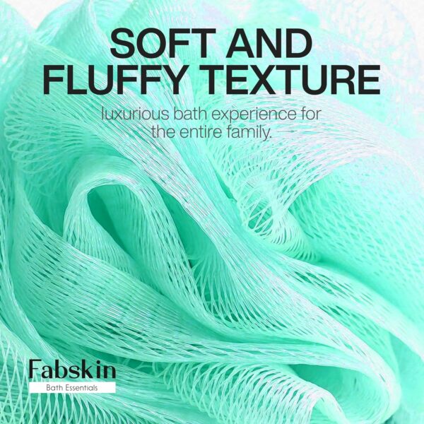 Luxury Bathing Loofah Pack of 2 - Aqua & Pink for Exfoliation - Image 6