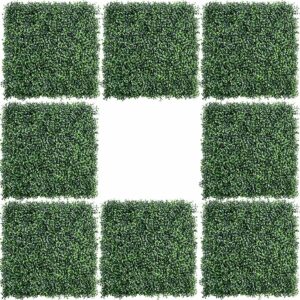 8PCS 20"x20" Artificial Boxwood Panels for Indoor & Outdoor Use