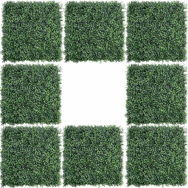 8PCS 20"x20" Artificial Boxwood Panels for Indoor & Outdoor Use
