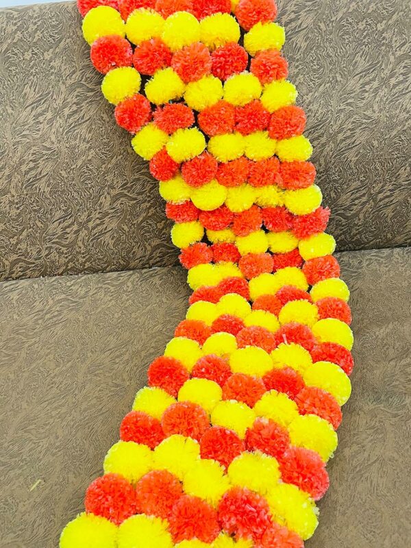 Artificial Marigold Flower Garlands - 5 Pcs for Home Decor - Image 5