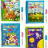 4Pc Reusable Water Coloring Books for Kids 2-10 Years