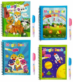 4Pc Reusable Water Coloring Books for Kids 2-10 Years
