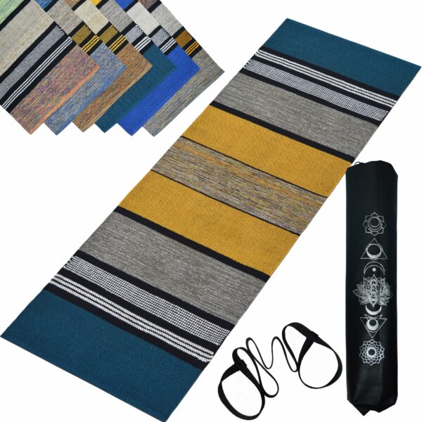 Pure Cotton Yoga Mat 2X6 Feet - Durable & Washable