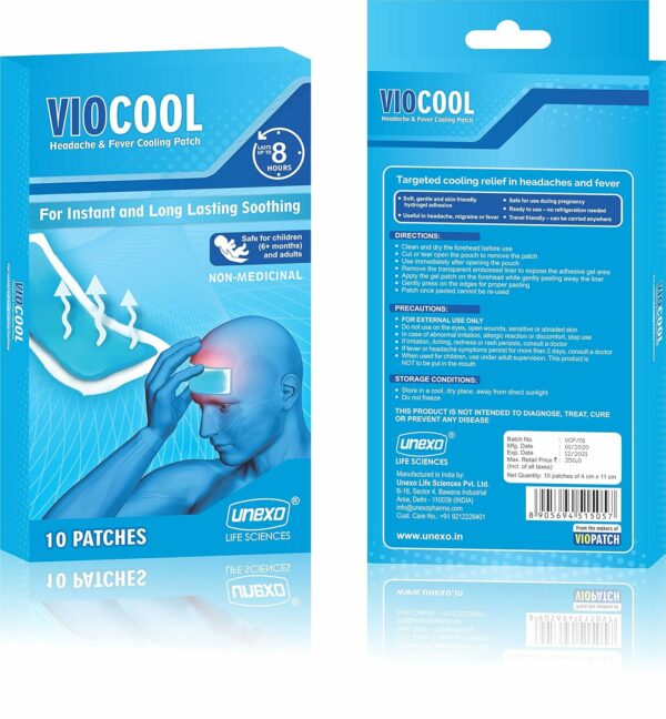 Headache and Fever Cooling Patch - Hydrogel Relief, 11cm x 4cm - Image 3