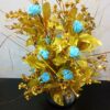 Artificial Flower Bunch with Metal Vase for Home D?cor