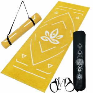 Cotton Yoga Mat 7mm Thick with Guidelines for Home Workout