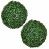 Set of 2 PVC Artificial Eucalyptus Boxwood Topiary Balls - 38 cm