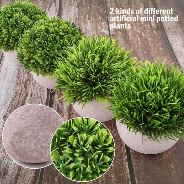 Set of 4 Artificial Potted Plants for Home & Office Decor - Image 2