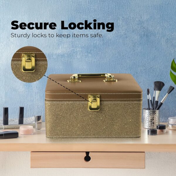 Spacious Makeup Box Organizer - Secure, Stylish, Travel-Friendly - Image 2