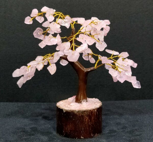 Natural Rose Quartz Crystal Tree - 100 Beads, 7-8 Inches - Image 2