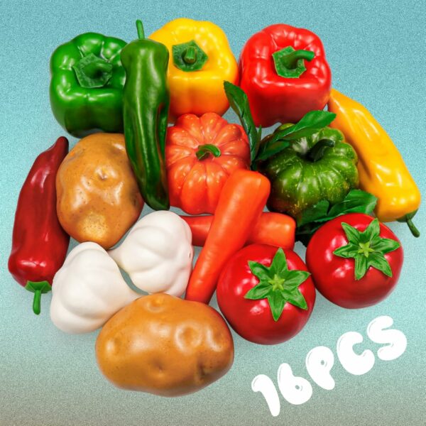 16-Piece Artificial Vegetables Set for Home Decoration - Image 2