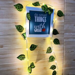 Artificial Money Plant & Hydrangea String Light for Home Decor