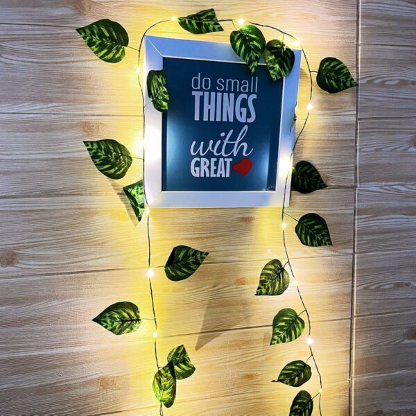Artificial Money Plant & Hydrangea String Light for Home Decor