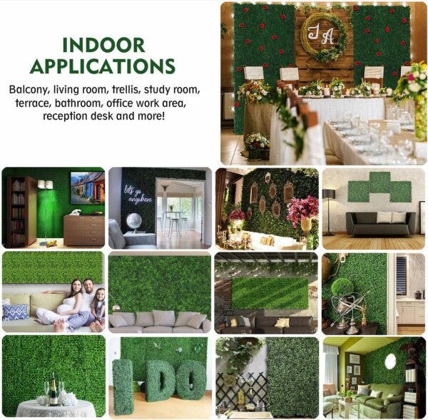 8PCS 20"x20" Artificial Boxwood Panels for Indoor & Outdoor Use - Image 5