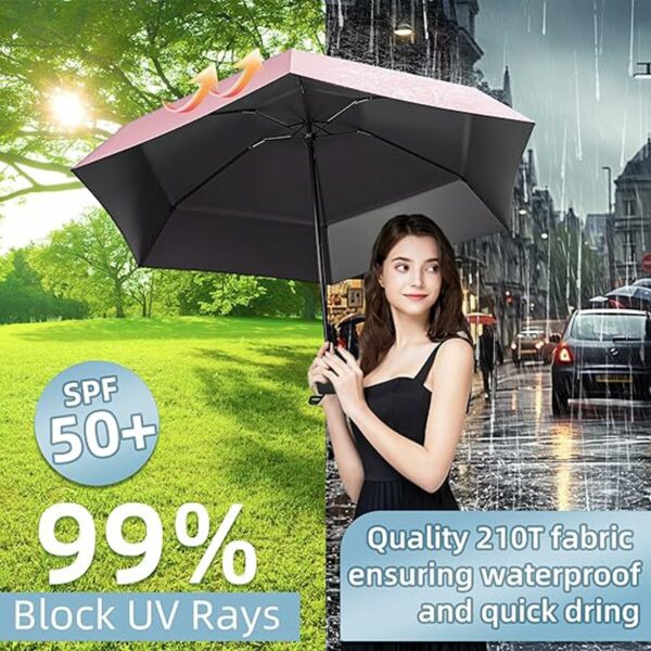 Compact Travel Umbrella - Lightweight, Waterproof & UV Protection - Image 3
