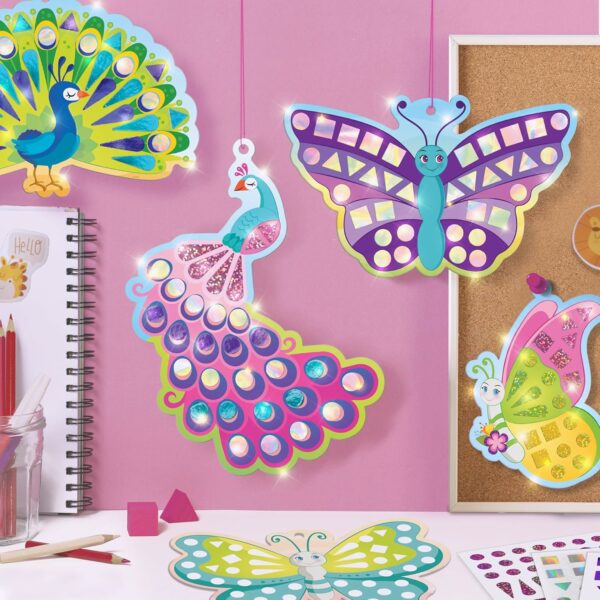 Mirror Mosaic Butterfly & Peacock Craft Kit - 450+ Stickers - Image 5