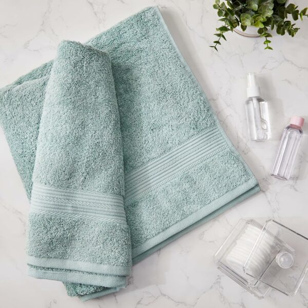 Cotton Bath Towel - 500 GSM - Aqua Green - Highly Absorbent - Image 3