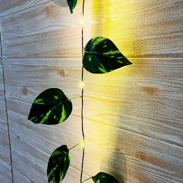 Artificial Money Plant & Hydrangea String Light for Home Decor - Image 4