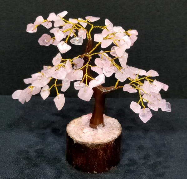Natural Rose Quartz Crystal Tree - 100 Beads, 7-8 Inches - Image 3