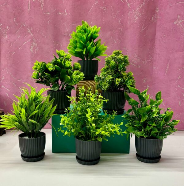 6 Packs Mini Artificial Plants for Home Decor - 17Cm