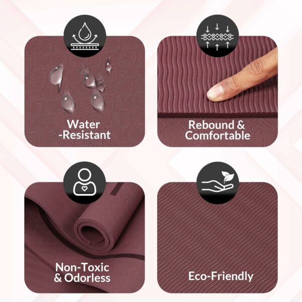 Eco-Friendly TPE Yoga Mat with Body Alignment Lines - Image 4