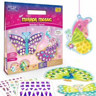 Mirror Mosaic Butterfly & Peacock Craft Kit - 450+ Stickers